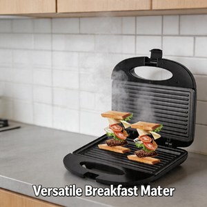 YC-64 Machine à sandwich électrique 750W, mini-<span class=keywords><strong>grille</strong></span>-<span class=keywords><strong>pain</strong></span> double face antiadhésif, idéale <span class=keywords><strong>pour</strong></span> le petit-déjeuner à la maison - Product Image 4