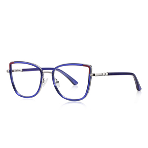 Monturas de anteojos de gafas TR90 de grosor cuadrado <span class=keywords><strong>Retro</strong></span> con monturas de gafas ópticas de templo de Metal para GRIL para mujer - Product Image 2