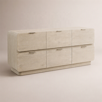 Nouvelle Arrivée : Ensemble de Meubles de Chambre à Coucher – Commode Moderne de Haute Qualité à 6 Tiroirs en Bois de Chêne Massif, Table de Maquillage Large