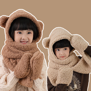 Belle écharpe coupe-vent pour enfants en plein air garder au chaud hiver enfants écharpe chapeaux <span class=keywords><strong>avec</strong></span> des <span class=keywords><strong>gants</strong></span> - Product Image 2