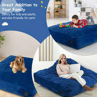 Tender Playful OEM Custom Blue 57X57 Sensory Crash Pad avec blocs de mousse et housse en velours lavable pour enfants