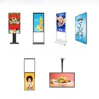 Écran publicitaire numérique LCD 4K haute luminosité de 55 pouces, double face, suspendu au plafond, lisible en plein soleil