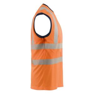 BLAKLADER - 357510135389 S/M Camiseta sin mangas Hi-Vis Naranja/Azul marino-EAN 7330509914779 ROPA DE TRABAJO DE LA HI-VIS - Product Image 5