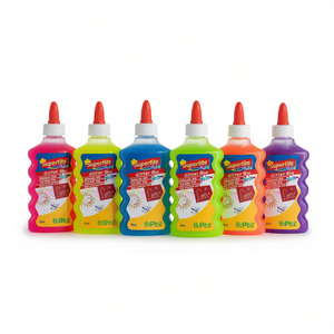 Colla glitterata neon, 6 pezzi, forniture per artigianato per bambini, arte e mestieri - Product Image 1