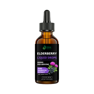 Extrait de sureau noir 600mg en gouttes, complément alimentaire liquide pour adultes, soutien immunitaire et gestion de l'énergie, fourni par le fabricant - Product Image 1