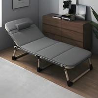 Lit pliant portable pour adultes, lit de sieste de bureau, chaise longue réglable, lit pliant en métal