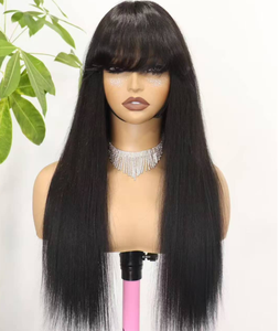 Peluca de Cabello Brasileño Virgen, Densidad 250, 40 Pulgadas, Lacia HD, con Flequillo 13x4, Sin Pegamento, Peluca Completa con Frente de Encaje HD para Mujeres Negras - Product Image 3