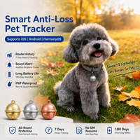 Traceur GPS intelligent Bluetooth pour animaux de compagnie avec étanchéité IP67 et contrôle via application pour colliers de chiens et de chats (iOS/Android/HarmonyOS)