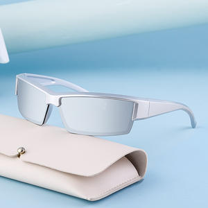 Lunettes de soleil sportives rouges demi-cerclées UV400, monture PC, anti-UV, coupe-vent, pour le cyclisme et les activités de plein air - Product Image 3