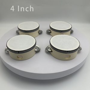 Wholesale Factory Mixed Batch 4 Inch Wooden Hand Drum Tambourine, Single Row Bells for <b>Music</b> Store & Stage Wholesale - Product Image 2