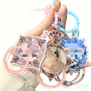 Custom <b>Anime</b> Style <b>Keychains</b> Plastic Acrylic Mirror Pendant with Sliding Cover Keychain - Product Image 1