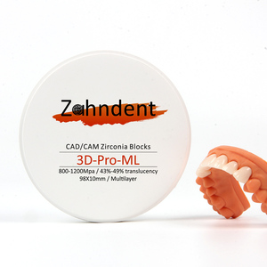 Zahndent 1200MPa forza miglior blocco Zirconia laboratorio dentale 3d Pro disco in ceramica Zirconia multistrato - Product Image 1
