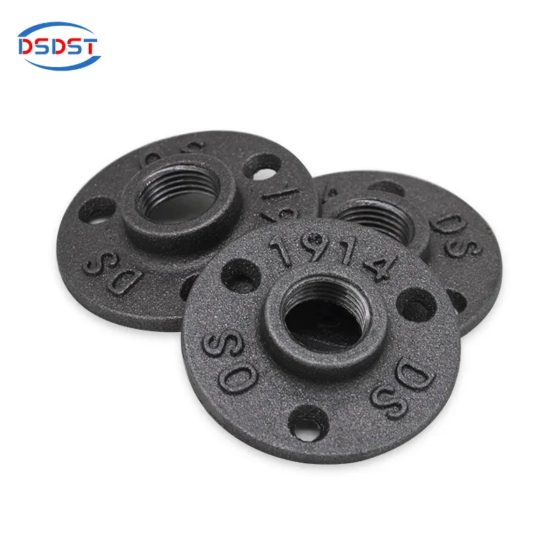 Black Malleable iron pipe fittings and forged stainless steel threaded floor flange manufacture