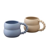 Tasses en céramique à poignée perlée unique en couleurs pastel Tasses en céramique pour thé et café Tasses à dîner
