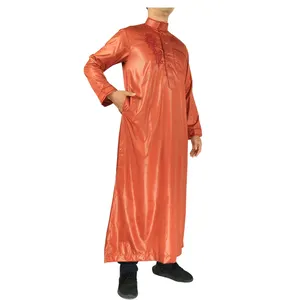 Heiße Verkäufe Neues Modell Katar Stil Al Haram ain Shine Material Khamis Arab Islamic Clothing Thobe