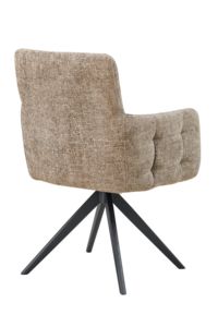 <span class=keywords><strong>Fauteuil</strong></span> pivotant moderne luxueux à 360 degrés avec pieds en <span class=keywords><strong>métal</strong></span> peint en <span class=keywords><strong>noir</strong></span> Chaise de bureau et de salle à manger rembourrée - Product Image 3