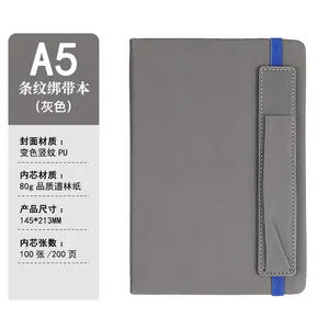 Venda quente PU Leather Journal Notebook Com Pen Bag Handmade A5 Notebook Logotipo personalizado A5 Planejadores