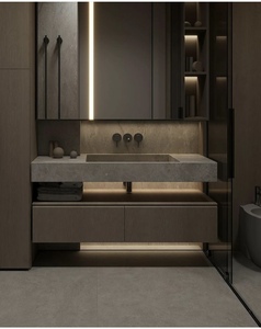 WQ Luxury <strong>Bathroom</strong> <strong>Vanity</strong> MDF Cabinet with Counter Top and Drawer <strong>Vanity</strong> Cabinet and <strong>Shelf</strong> - Product Image 2