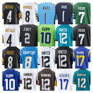 Nuove Maglie da Football Americano 2025 all'Ingrosso, Economiche e Cucite: 12 Hunter, 12 Sanders, 2 Jeanty, 4 Metcalf, 1 Ward, 7 Fields - Product Image 1