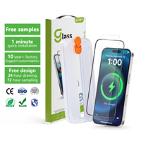 Protecteur d'écran Aurey HD Clear Easy Fit personnalisable en verre trempé incassable avec plateau d'installation pour iPhone 15 16 Pro Max