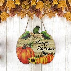 Wholesale Custom Farmhouse Fall Harvest Thanksgiving Wood Listing Decorations <strong>Pumpkin</strong> <strong>Wooden</strong> Hanging Sign - Product Image 4