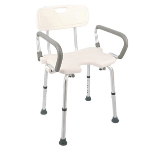 Adjustable Shower Chair With Armrests And <b>Backrest</b> Aluminum Alloy For Seniors Bathroom Safety Equipment - Product Image 5