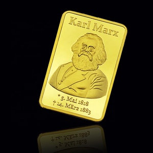 FS-Craft Souvenir le Grand Homme Allemand Karl Marx Plaqué Or Lingot d'Or Pur 24k - Product Image 4