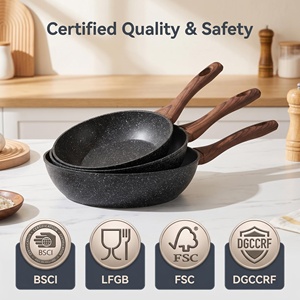 Recubrimiento antiadherente de aluminio Sartén profunda Juego de ollas de cocina forjadas Logotipo personalizado Utensilios de cocina de inducción Sartenes al por mayor - Product Image 2