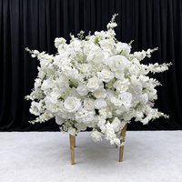 Bruidsdecoratie 70CM Bordeauxrood en groene bloemstukken, kunstbloemen voor bruidsgang bloemstukken