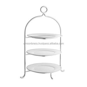 ผู้ผลิตโลหะ DESERT ถาดสูงชาจานถาดเสิร์ฟ2ชั้นถ้วยถาดเค้กขาตั้งจอแสดงผล - Product Image 5