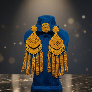 Gold Plated Tassel <b>Earrings</b> Bohemia Style Wedding Jewelry Set Alloy Fashion Statement <b>Earrings</b> for Bridal Reception Cocktail - Product Image 2