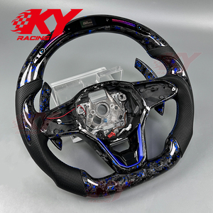 พวงมาลัยคาร์บอนไฟเบอร์แบบฟอร์จ LED RPM สำหรับรถแข่ง Volkswagen VW Golf 8 8.5 Mk8 GTI R 8R TSI Tiguan Polo Jetta Touareg - Product Image 2