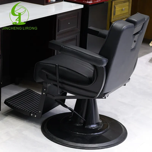 Jincheng Retro profesyonel ağır tüm siyah berber koltuğu lüks berber dükkanı Styling sandalye kuaför toptan fiyat - Product Image 3