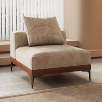 Canapé sectionnel en bois massif de style japonais, ensemble léger de luxe HomeStay avec combinaison simple de style journal pour les concepteurs de villas en tissu