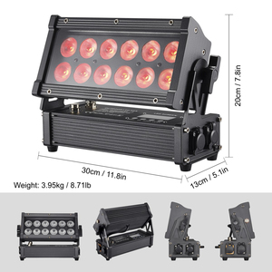 12x18W rgbwa + UV không thấm nước tổ chức sự kiện rửa DMX512 LED ánh sáng sân khấu IP65 chùm đèn Pin uplights không dây pin hoạt động - Product Image 5