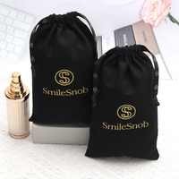 Sac à cordon en coton lin noir de luxe personnalisé toile coton logo imprimé pochette en mousseline dorée cadeau vêtements chaussures emballage sac à poussière