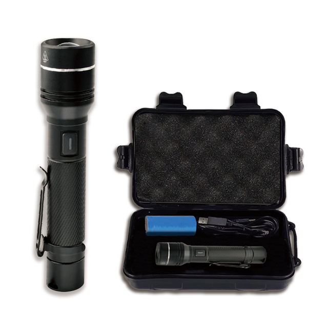 1000 Lumen High Brightness 18650 Multifunctional White Laser Rechargeable Flashlight for Emergency