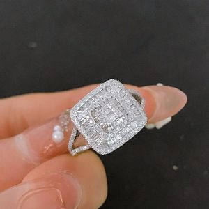 Xinfly 18k Solid Gold Fine Jewelry 0.95ct Natural Real Diamond Woman <b>Large</b> Top Square Engagement Wedding <b>Ring</b> - Product Image 1
