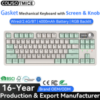 Clavier mécanique sans fil Neswets 84 touches, tri-mode, à échange à chaud, avec écran intelligent RGB pour le repose-poignets et bouton rotatif