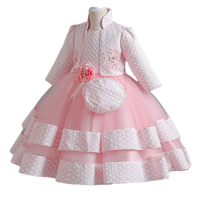 Vestido de Princesa para Niñas, Nuevo Conjunto Elegante de Encaje Estilo <span class=keywords><strong>Lolita</strong></span>, Vestido de Fiesta de Cumpleaños hasta la Rodilla, Tendencia de Moda - Product Image 6