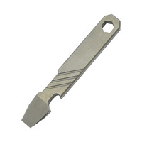 Outil multifonction en alliage de titane, pied-de-biche plat, ouvre-bouteille portable, clé hexagonale, outils de camping en plein air