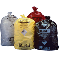 Sacs à déchets d'amiante 33x50 pouces 6 mil 20 microns d'épaisseur LDPE imprimé avertissement de danger conforme à la réglementation OSHA NESHAP