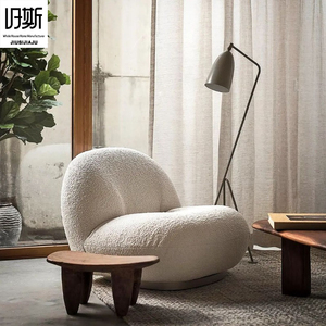 Fauteuil Sydney en velours d'agneau, design italien minimaliste, dossier incurvé ergonomique, fauteuil <span class=keywords><strong>de</strong></span> loisirs individuel pour salon, chambre, <span class=keywords><strong>salle</strong></span> <span class=keywords><strong>de</strong></span> <span class=keywords><strong>sport</strong></span>, détente - Product Image 6