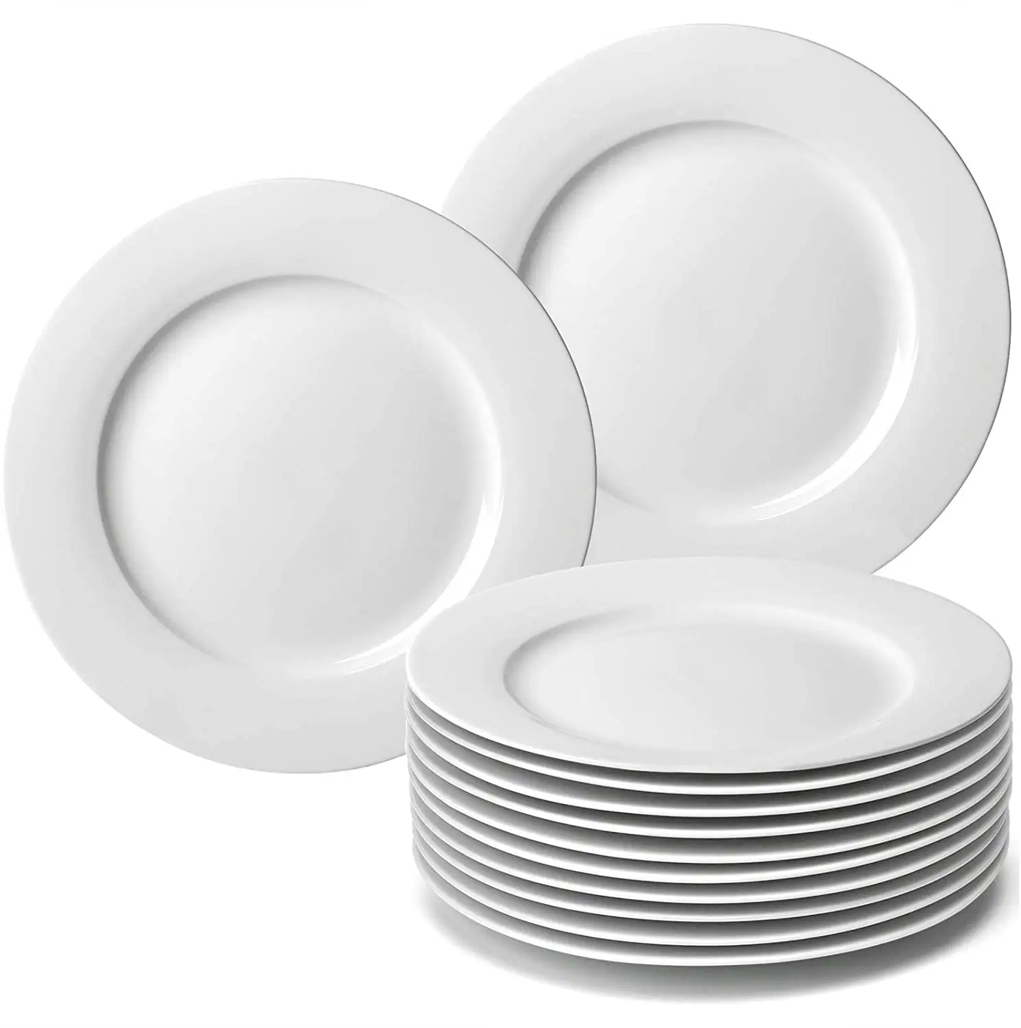 Piring Makan Malam 10.5 Inci Keramik Bulat Hidangan Penutup Natal Salad Porselen Set Peralatan Makan Aman Dalam Oven Microwave