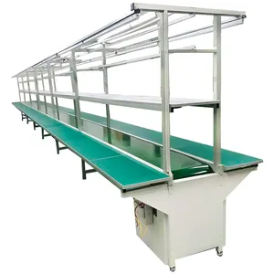 Correia transportadora de refrigerador, equipamentos verdes planos de pvc para montagem de linha de trabalho