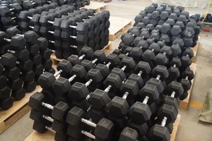 ONESTARSPORTS Usine Moins cher Moins cher Prix chaud pour la vente <span class=keywords><strong>en</strong></span> gros d'haltères hexagonaux <span class=keywords><strong>en</strong></span> caoutchouc noir KG et <span class=keywords><strong>LB</strong></span> sont OK - Product Image 2