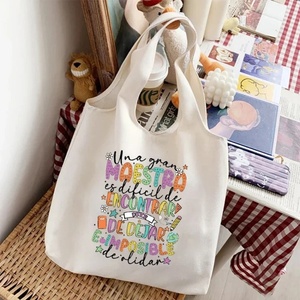 Bolsa de Lona <span class=keywords><strong>Maestra</strong></span> de Gran Capacidad con Estampados de Animales, Bolsos de Hombro Retro para Maestras de Español, Bolsa de Viaje Reutilizable - Product Image 1