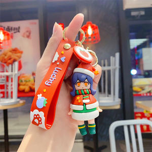 LLavero de Navidad de dibujos animados para chica, bolsa de goma 3d, colgante pequeño, regalo, venta al por mayor - Product Image 6