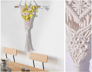 Nouveau support à fleurs moderne en macramé, coton fait main, décoration murale, best-seller, tricot, utilisation intérieure, toutes saisons, salon - Product Image 2