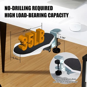 Computer Arm for <b>Desk</b> Adjustable Ergonomic Wrist Support for Keyboard Armrest Extender <b>Rotating</b> Mouse Pad Holder - Product Image 4